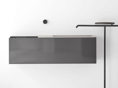 MA - Wall-mounted solid wood and Cristalplant® vanity unit by Falper