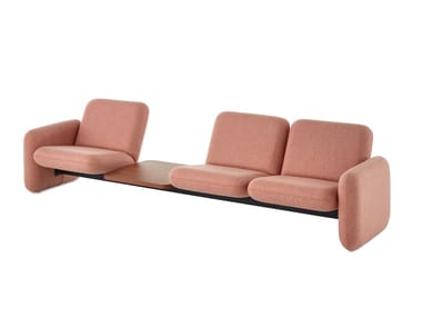 WILKES - Sectional fabric sofa with integrated magazine rack by Herman Miller