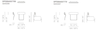 [Optional] GET BACK - Sectional leather and fabric sofa - Headrest