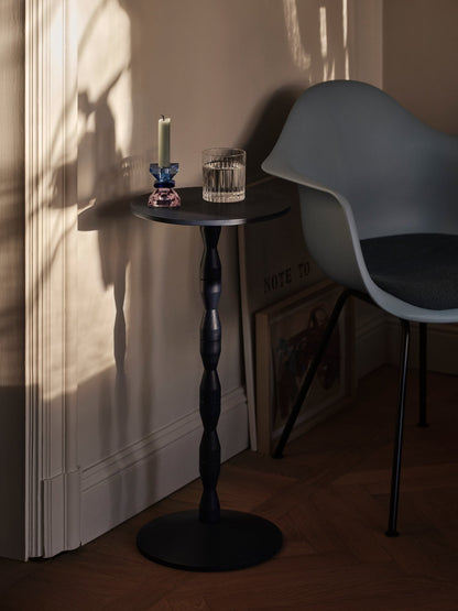 Pedestal side table, blue
