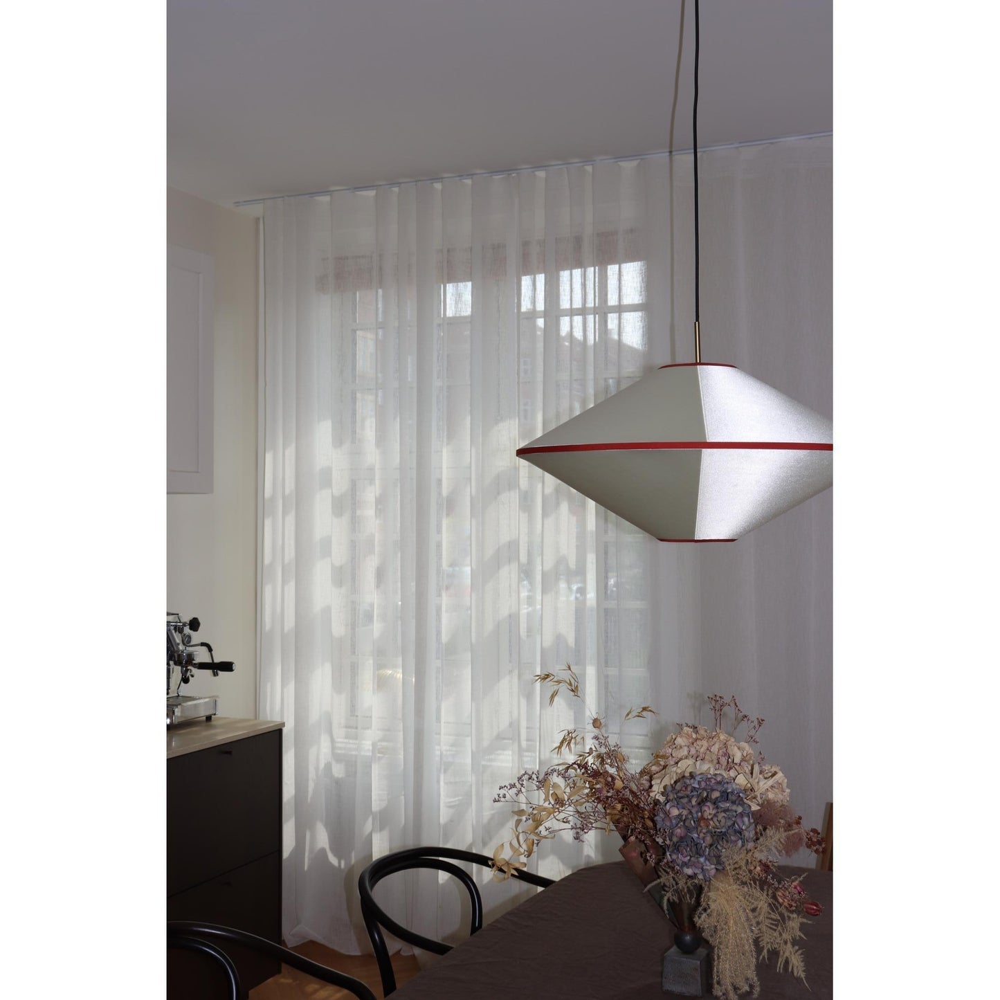 Edgeform Tafta Pendant Ø65 Red/Off-White