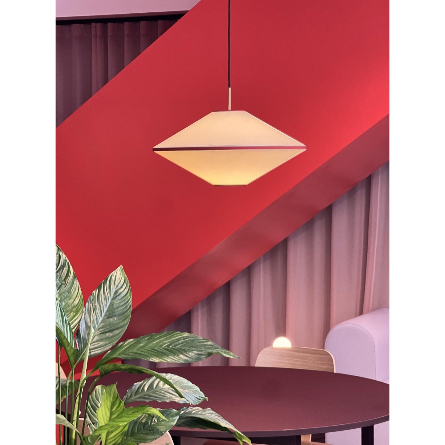 Edgeform Tafta Pendant Ø65 Red/Off-White