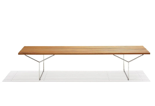 Bertoia - Steel and Teak Garden Bench
