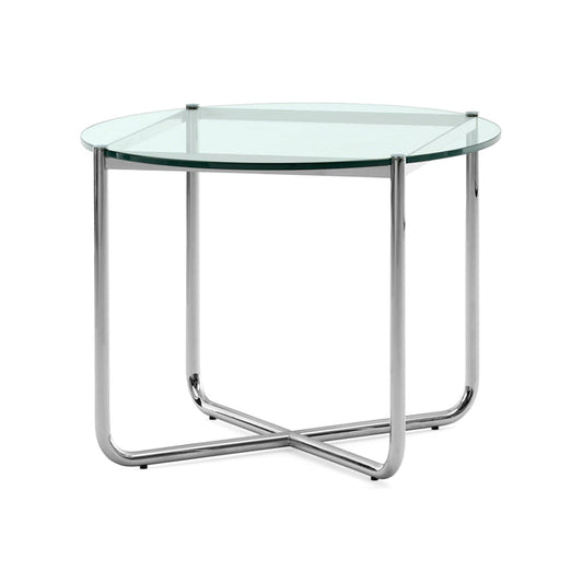 MR - Round Glass and Steel Coffee Table