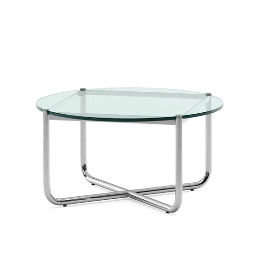 MR - Round Glass and Steel Coffee Table