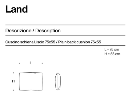 LAND Plain Cushion 75×55