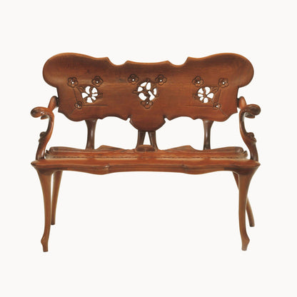 Solid Wood Bench With Back CALVET by Bd Barcelona Design