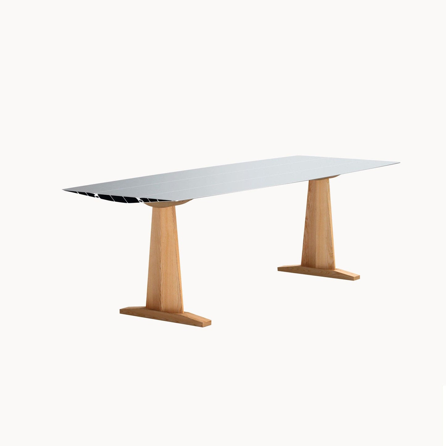 TABLE B 90 - Rectangular Wooden trestle table