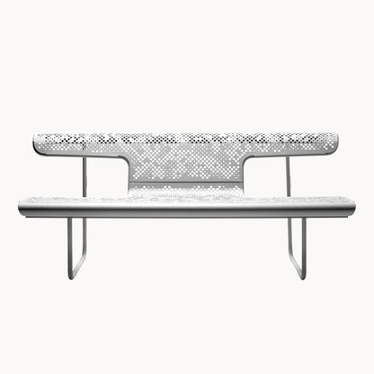 Steel Bench With Back El Poeta by Bd Barcelona Design #Silver