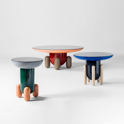 Round glass-fibre side table Explorer 2 by Bd Barcelona Design #Multicolor Dark Blue - V1