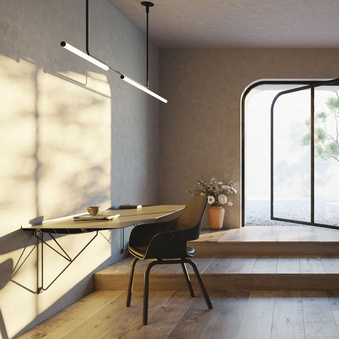 Rectangular stainless steel wall desk Table B Desk by Bd Barcelona Design