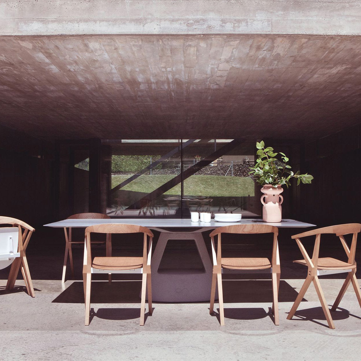 CHAIR B - Folding wooden chair with armrests, Not upholstered seat