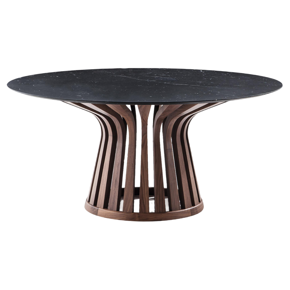 Revo Wood - Round Table with Marble Top