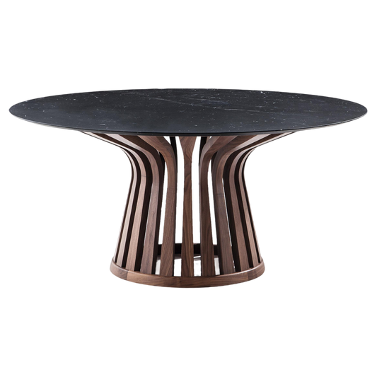 Revo Wood - Round Table with Marble Top