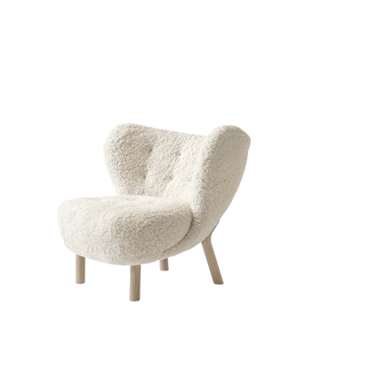Little Petra VB1 Armchair by &tradition #Sheepskin Moonlight/White Oiled Oak