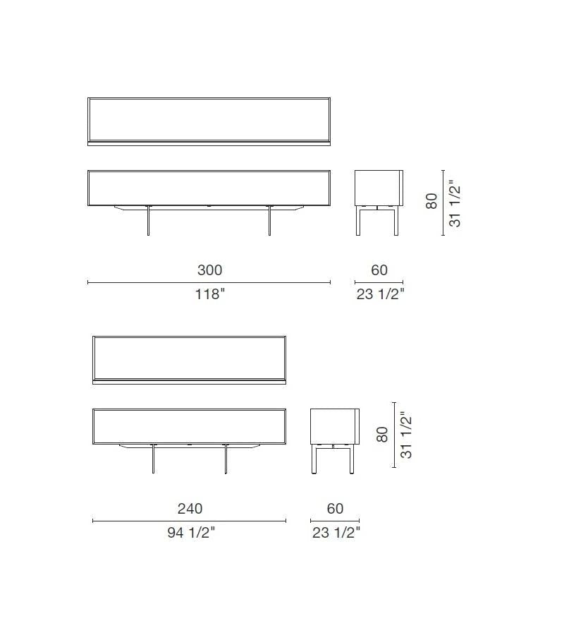 LOCHNESS Technical Drawing - Dimensions by Cappellini
