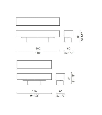 LOCHNESS Technical Drawing - Dimensions by Cappellini