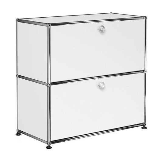 1x2 Modular Metal Sideboard with 2 doors [W750XD350XH(350+350)] by Usm #Pure White [RAL 9010]