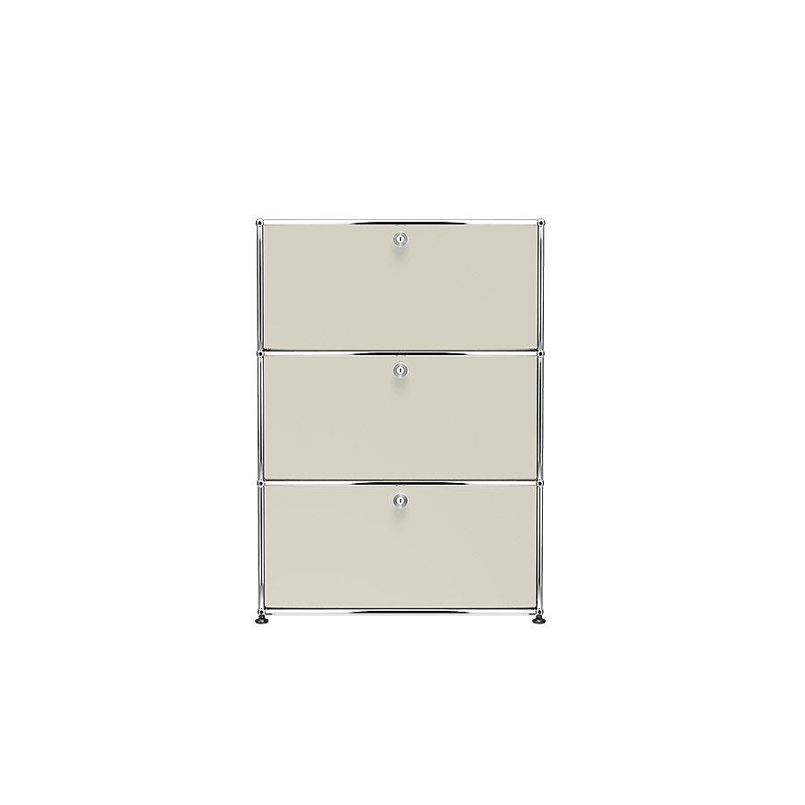 1x3 Modular Metal Highboard with 3 doors [W750XD350XH(350+350+350)] by Usm #Light Gray [RAL 7035]