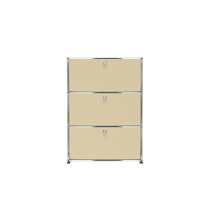 1x3 Modular Metal Highboard with 3 doors [W750XD350XH(350+350+350)] by Usm #USM Beige