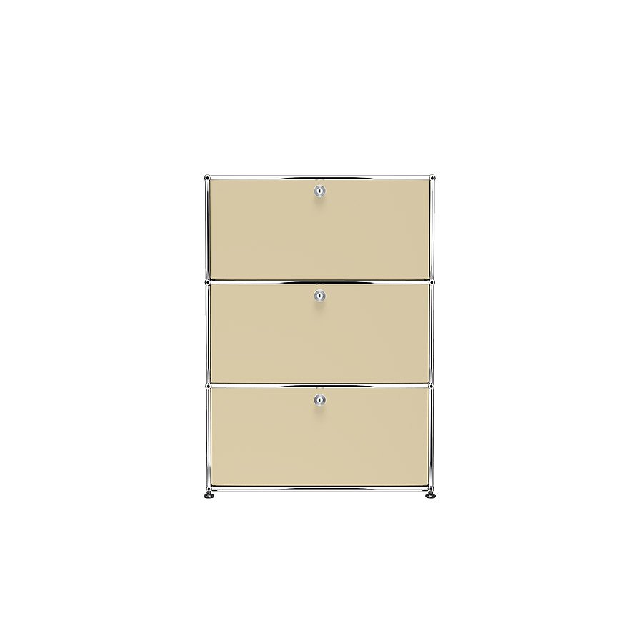 1x3 Modular Metal Highboard with 3 doors [W750XD350XH(350+350+350)] by Usm #USM Beige