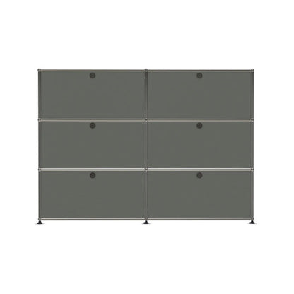2x3 Modular Metal Sideboard with 6 doors [W(750+750)XD350XH(350+350+350)] by Usm #USM Mid-Gray