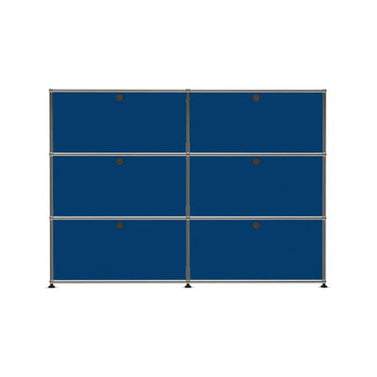 2x3 Modular Metal Sideboard with 6 doors [W(750+750)XD350XH(350+350+350)] by Usm #Gentian Blue [RAL 5010]