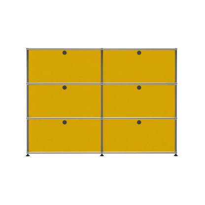 2x3 Modular Metal Sideboard with 6 doors [W(750+750)XD350XH(350+350+350)] by Usm #Golden Yellow [RAL 1004]