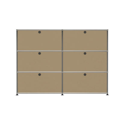 2x3 Modular Metal Sideboard with 6 doors [W(750+750)XD350XH(350+350+350)] by Usm #USM Beige