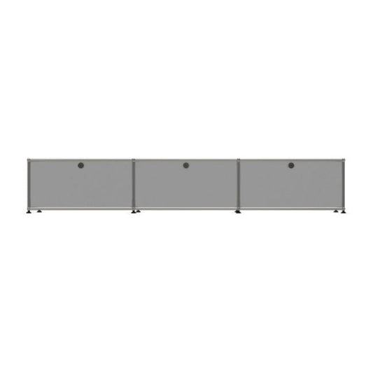 3x1 Modular Metal Sideboard with 3 doors [W(750+750+750)XD350XH350] by Usm #USM Matte Silver