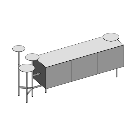 IKEBANA CREDENZA - Product Drawing