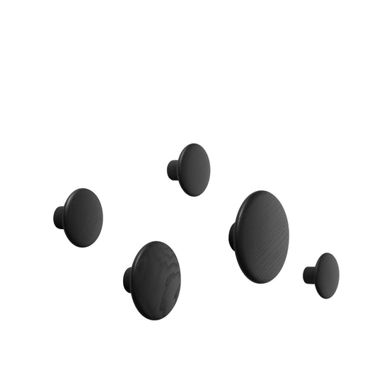 Dots Hangers Wood 5 Pcs. by Muuto #Black