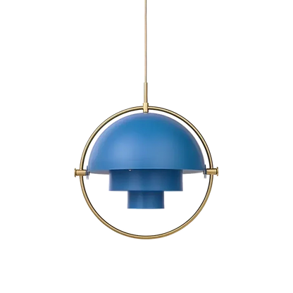 Multi-Lite Pendant Lamp by Gubi #Large/Nordic Blue Matt/Brass