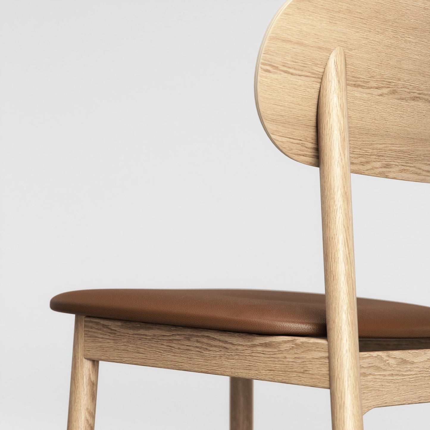 Decotique Elephant Dining Chair Natural Oak/Brown Leather