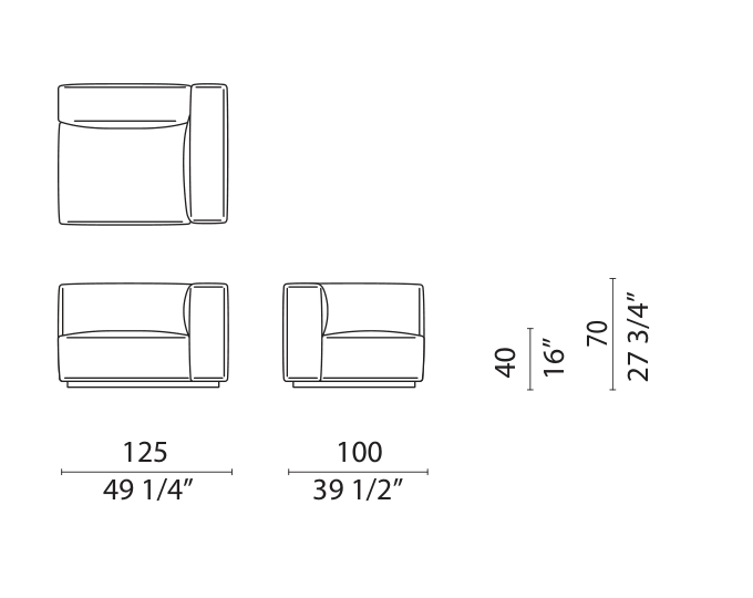 OBLONG PLUS - Wide End Right module drawing