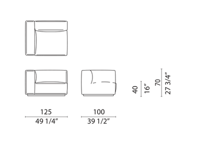 OBLONG PLUS - Wide End Left module drawing