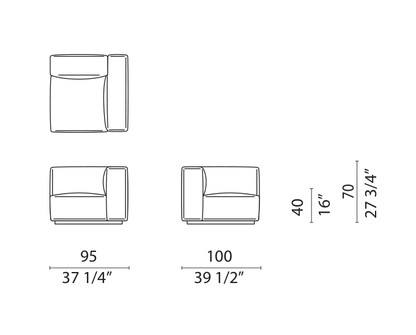 OBLONG PLUS - Corner Short End Right module drawing