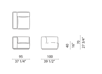 OBLONG PLUS - Corner Short End Left module drawing