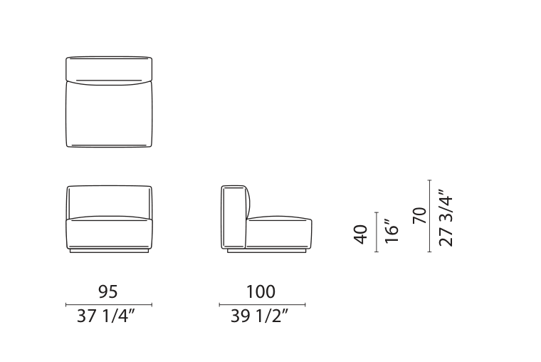 OBLONG PLUS - Central Open End module drawing