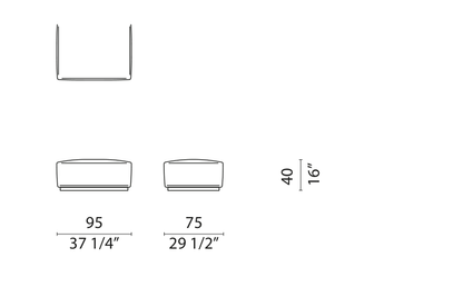 OBLONG PLUS - Pouf module drawing