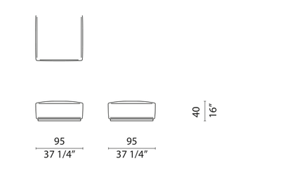 OBLONG PLUS - Large Pouf module drawing