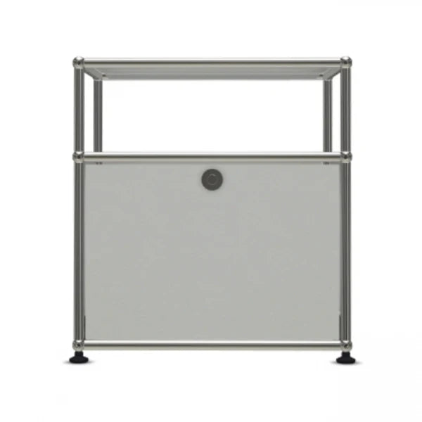 1x2 Modular Metal Sideboard with 1 bottom doors & 1 pannel [W500XD350XH(350+175)] by Usm #Light Gray [RAL 7035]