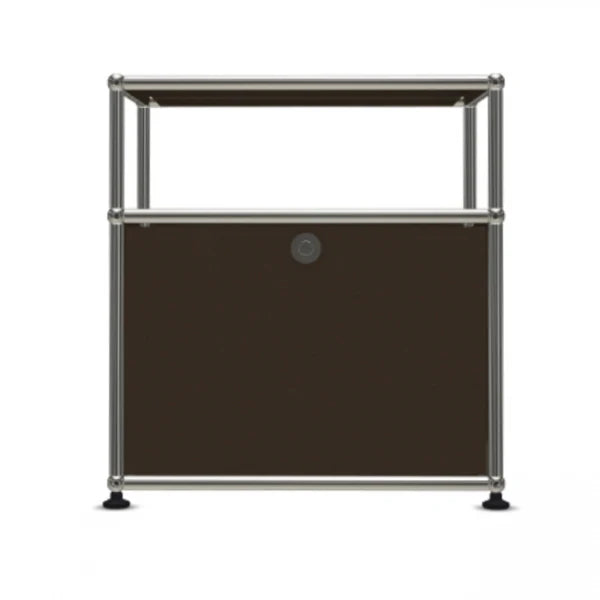 1x2 Modular Metal Sideboard with 1 bottom doors & 1 pannel [W500XD350XH(350+175)] by Usm #USM Brown