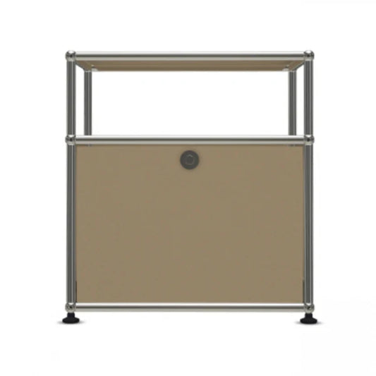 1x2 Modular Metal Sideboard with 1 bottom doors & 1 pannel [W500XD350XH(350+175)] by Usm #USM Beige