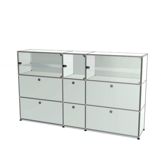 3x3 Module High Board (Lower 6 Doors & Upper 3 Glass Doors) [W(750+350+750)XD350XH(350+350+350)]