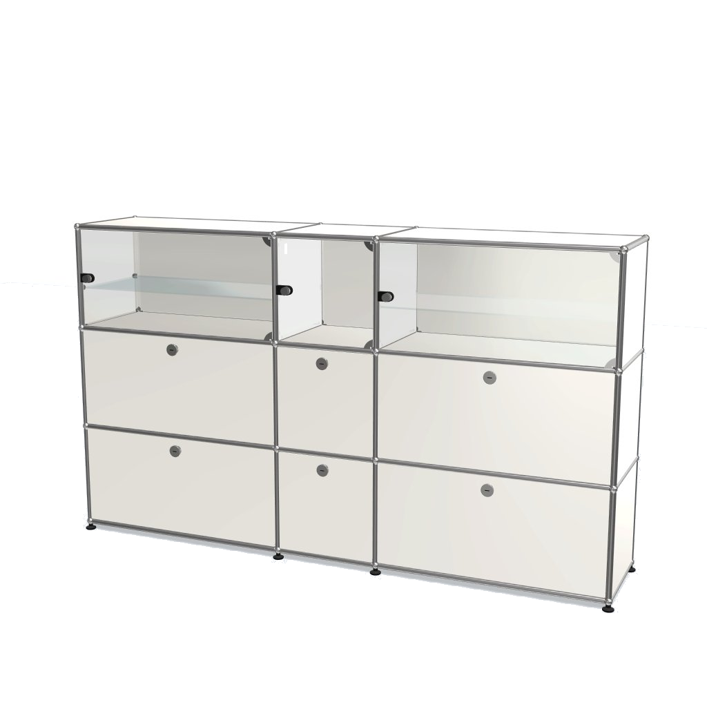 3x3 Module High Board (Lower 6 Doors & Upper 3 Glass Doors) [W(750+350+750)XD350XH(350+350+350)]