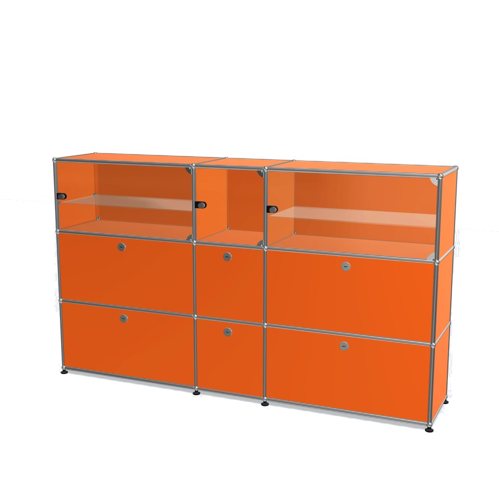 3x3 Module High Board (Lower 6 Doors & Upper 3 Glass Doors) [W(750+350+750)XD350XH(350+350+350)]