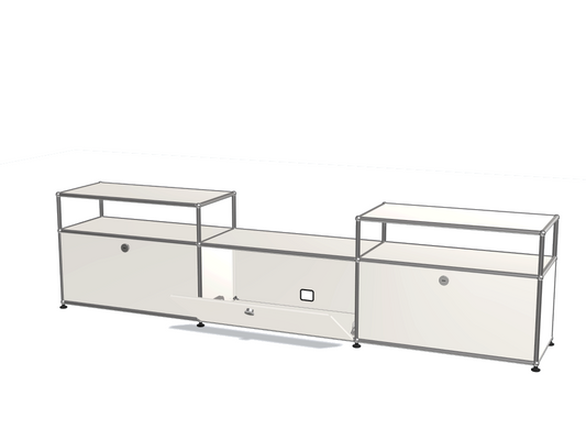 3x2 Module Sideboard (Lower 3 Doors & 1-1-1 Panel) [W(750+750+750)XD350XH(350+175)] - Center Perforated Panel