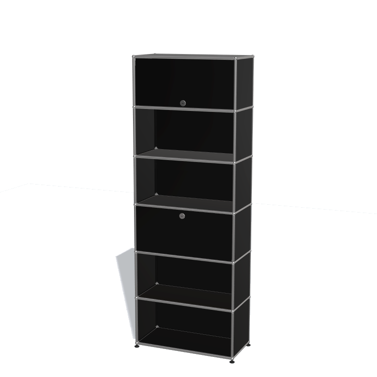 1x6 Module Shelving System (1 Dropdown Door & 1 Flip Door) [W750XD350XH(350+350+350+350+350+350)]