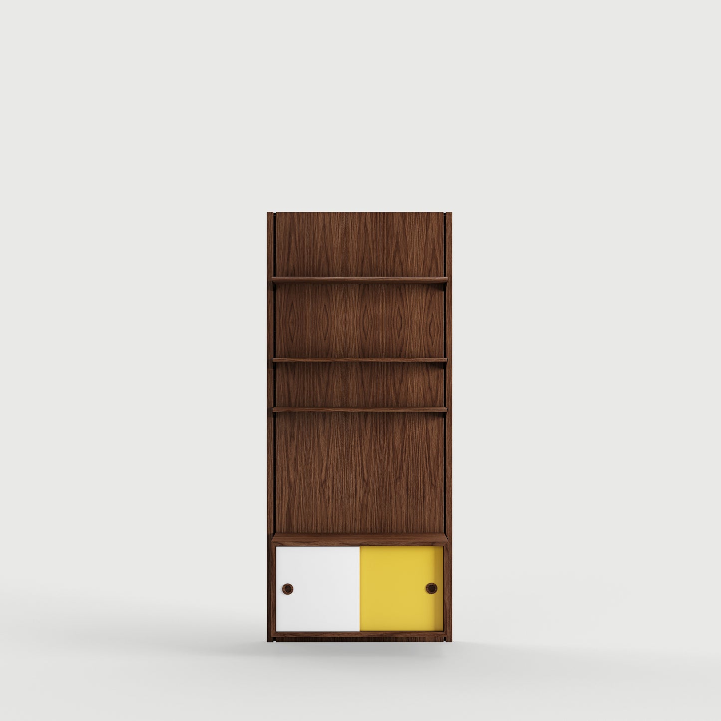 Panel System 1A - Walnut / White / Yellow